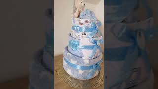 Plenkový třípatrový dort modrý 12