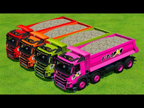 LOAD STONES AND MAKE LIME WITH COLORED VOLVO TRUCKS - Farming Simulator 22