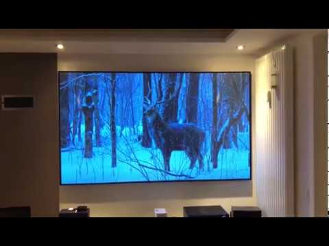 120 inch Short Throw CLR Zero Edge Projector Screen with LG HF85JS projector| august@mirage-view.com Video