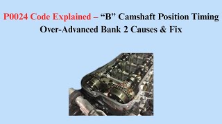 P0024 Code Explained – “B” Camshaft Position Timing Over-Advanced Bank 2 Causes & Fix