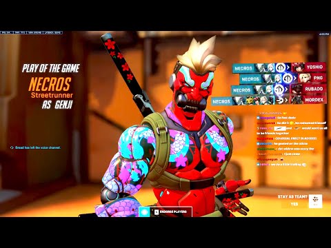 NECROS FASTEST GENJI - POTG! OVERWATCH 2 TOP 500