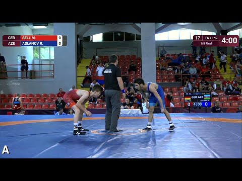 1/8 FS - 51 kg: M. SELL (GER) v. R. ASLANOV (AZE)