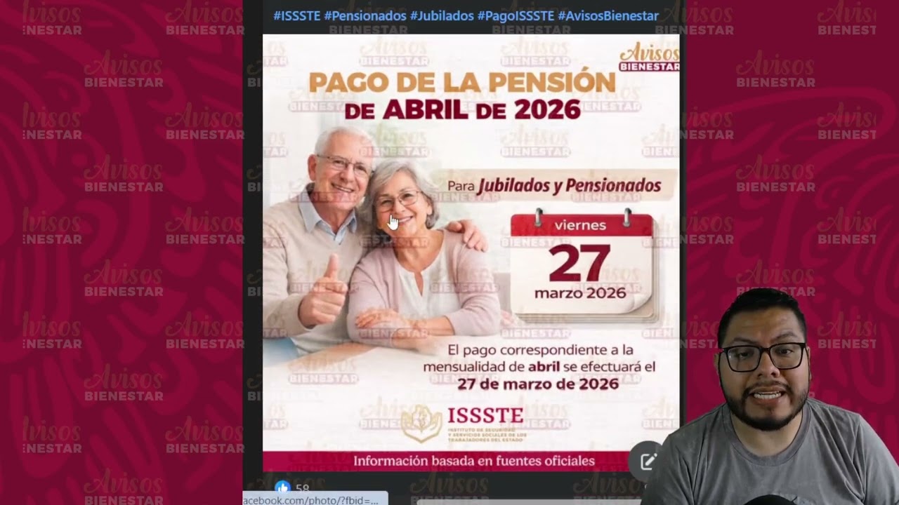 ¡PAGO DE LA PENSION DE ABRIL 2026! adultos mayores pensionsados y jubilados de issste