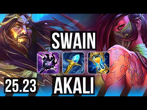 SWAIN vs AKALI (MID) | Rank 3 Swain | KR Grandmaster | 25.23