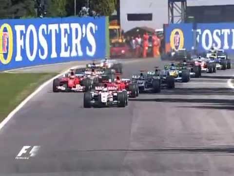 Montoya vs Schumi (Imola 2004 - 1st Lap)