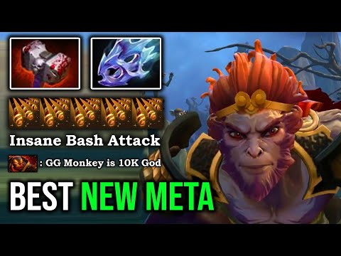 HOW TO SOLO MID MONKEY KING LIKE A 10K GOD Max Speed Attack with NEW Meta Build Basher 7.27c DotA 2