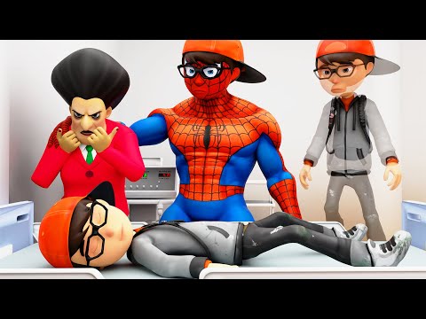 Scary Teacher 3D Nick Gets Accident Spider vs Giant Zombie Mommy Miss T - Happy Ending Animation