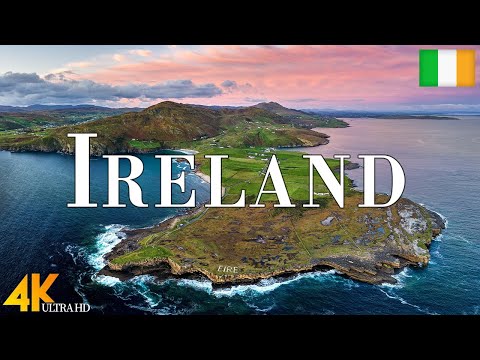 FLYING OVER IRELAND (4K UHD) - Relaxing Music Along With Beautiful Nature Videos - 4k ULTRA