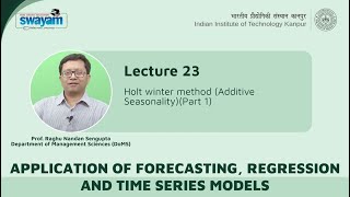 Lecture 23: Holt Winter Method (multiplicative seasonality)