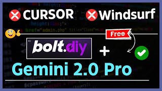 bolt.diy + Gemini 2.0 Pro : Free AI Coding Agent! Develop a Full stack Apps!