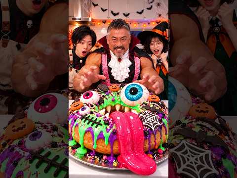 巨大モンスタードーナツをつくろう👻🎃🍩 #halloween #donuts #recipe #cooking #foodie