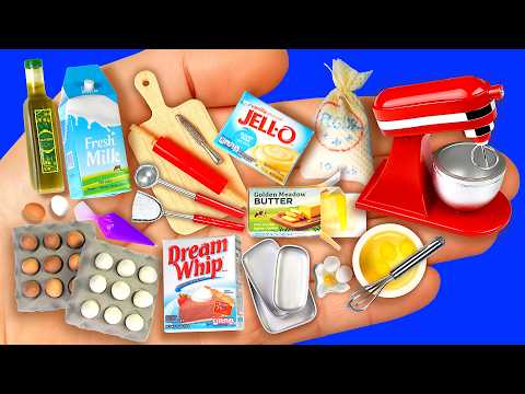 DIY How to make Mini Kitchen Things for Dolls, Miniature Crafts, Baking Items, Mini Kitchenaid Mixer