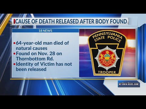 Cause of death revealed after body found in Tioga County