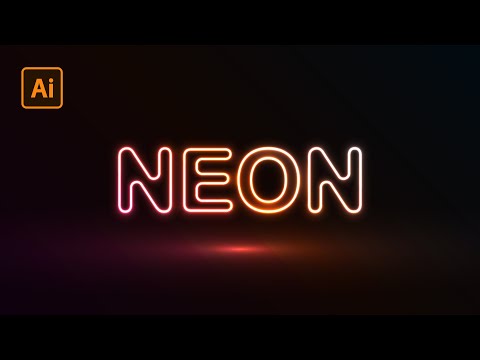 Realistic Neon Light Effect in Adobe Illustrator EPS. 3