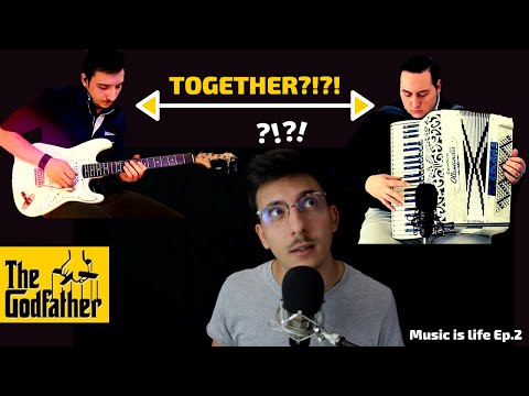 MIX AN ACCORDION AND AN ELECTRIC GUITAR TOGETHER!? - The godfather Theme DRUM & GUITAR COVER preview