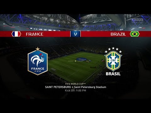 2018 FIFA World Cup Russia - France vs Brazil (Full Gameplay)