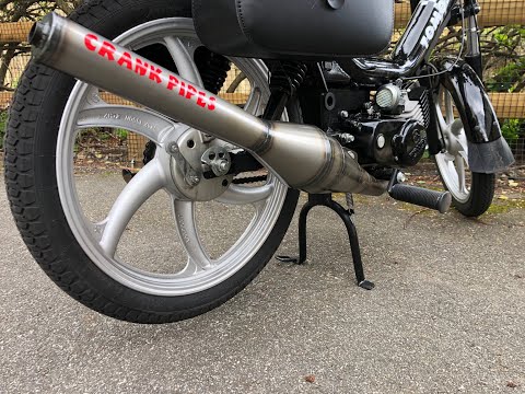 Crank Pipes 97mm Exhaust Sound on 2017 Tomos Flexer Moped