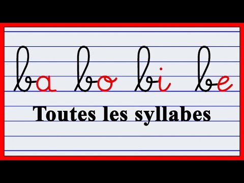 apprendre à lire et à écrire les syllabes en français