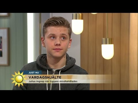 Julius ingrep när tiggare misshandlades: "Folk bara gick förbi" - Nyhetsmorgon (TV4)