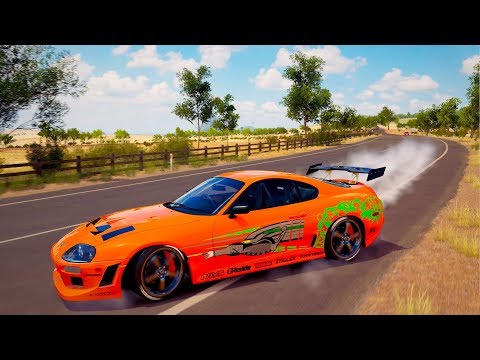 GOLIAS SEM FREIO + DANO SIMULAÇÃO - DEI PT NO SUPRA DO BRIAN O'CONNER? FORZA HORIZON 3 GOPRO