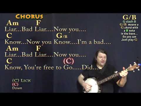 Bad Liar (Imagine Dragons) Banjo Cover Lesson in C with Chords/Lyrics