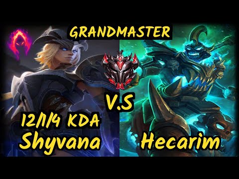 Warden (SHYVANA) vs HECARIM - 12/1/4 KDA JUNGLE GAMEPLAY - EUW Ranked GRANDMASTER