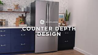 GE 23.1 Cu. Ft. Counter-Depth Fingerprint Resistant French-Door Refrigerator Stainless Steel GWE23GYNFS Picture
