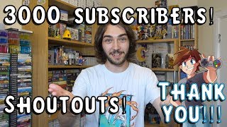 3000 Subscribers! Youtube Channel Shoutouts! And a huge thank you to everyone! :D