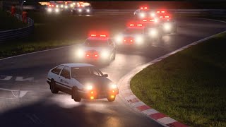 【GT7】頭文字D　次の相手はパトカー！？AE86 VSパトカー   Gran-Turismo initialD ae86 vs  policecar