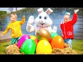 Easter Bunny and Easter Egg Hunt for Gaby and Alex