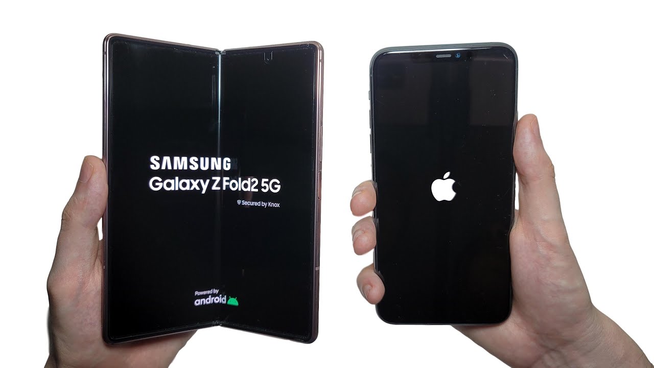 Galaxy Z Fold 2 5G vs iPhone 11 Pro Max Speed Test, Speakers, Battery & Cameras!