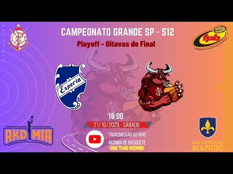 Espéria x Regatas: Oitavas de Final - Jogo 1 - Campeonato Grande SP 2023 de Basquete, Sub12.