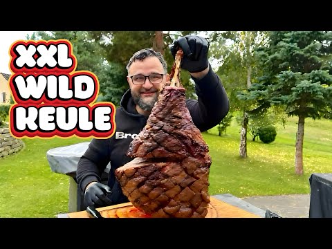 XXL WILDSCHWEIN KEULE IM BBQ SMOKER GRILLEN --- Klaus grillt