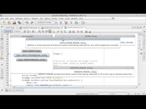 JavaFX example: javafx.stage.Modality
