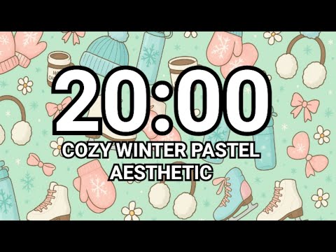 ✨ 20-Minute Cozy Winter Timer – Soft Pastel Snowy Countdown for Focus & Study