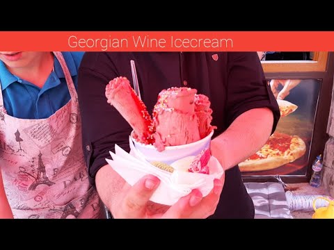 Wine Ice Cream | GEORGIAN WINE ICE CREAM ! | Making Wine Ice cream in Tbilisi Georgia