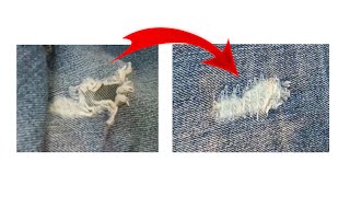 How To Repair Ripped Jeans - Darn the original jeans sample