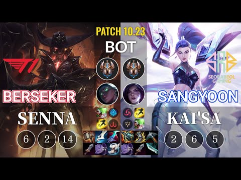 T1 Berseker Senna vs SRB Sangyoon Kai'Sa Bot - KR Patch 10.23