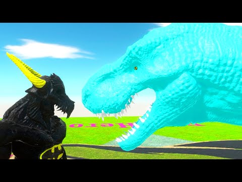 BATMAN KOZAROG THE DEMON vs AQUA SUPERMAN T-REX DEATH RUN ELEVATOR - Animal Revolt Battle Simulator