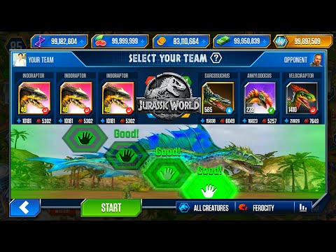 INDORAPTOR vs ALL CREATURES - CODE 19 ALLONOGMIUS - JURASSIC WORLD THE GAME