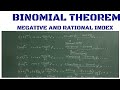 BINOMIAL THEOREM FOR NEGATIVE AND RATIONAL INDEX PART 5