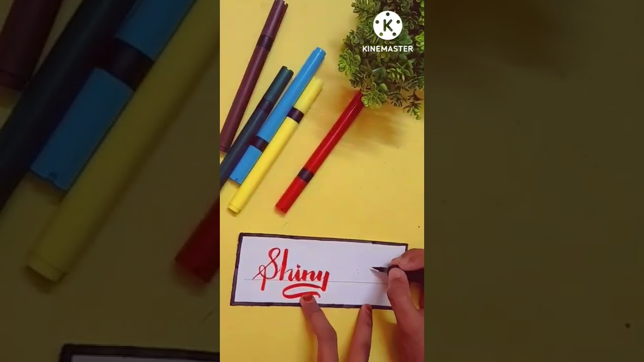 #shorts how to write Shiny with brush pen calligraphy/whos next??/Comment below
