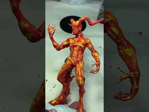 Painting A Miniature With Crackle Paint | TTRPG Figure Painted With Effect Paint | Demon Painting