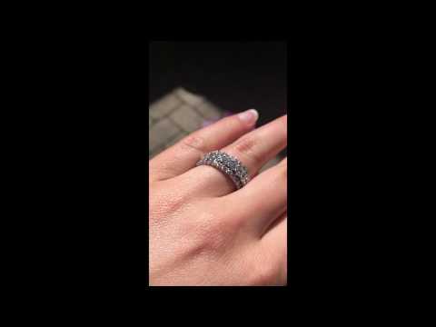 Stackable 3.1 mm Double Shared Prong Eternity Ring - TwoBirch-TB-ETR-0004-WG-P - Stack