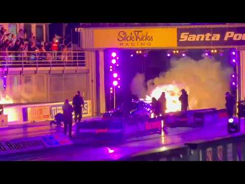 Fireforce 3  jet car Firework Opening Santa Pod Raceway Flames and Thunder October 2025