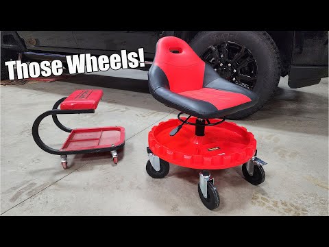 Rolling Mechanic Seat with 5" Swivel Casters = Stability