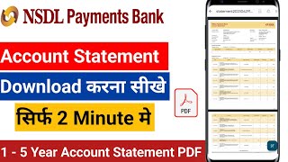 NSDL Payment Bank Statement Kaise Nikale | NSDL Bank Statement Download Process Online