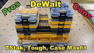 DeWalt TStak, tough case, and maxfit case review with pros and cons.