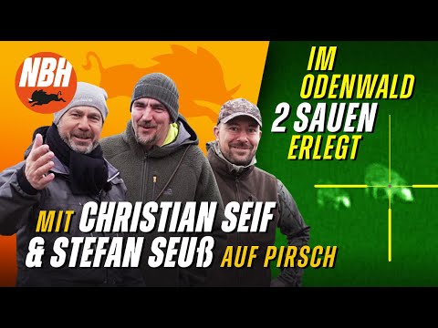 Wildschwein Jagd mit Welsangler Nr. 1 Stefan Seuß & Christian Seif | 2 Odenwald Sauen erlegt | NBH