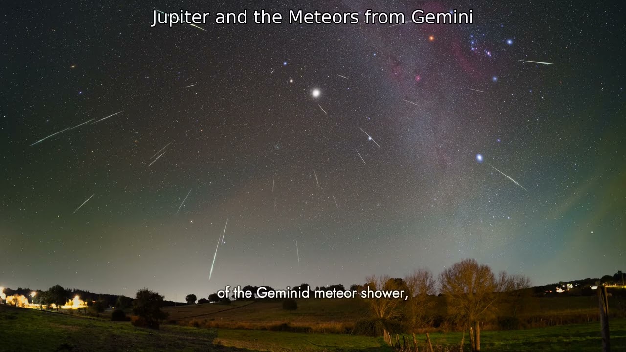 Jupiter and the Meteors from Gemini | NASA APOD 2025-12-18